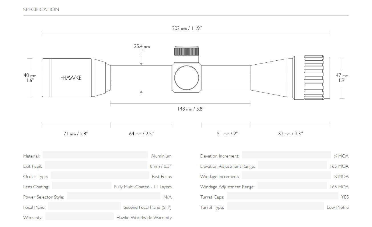 Hawke Vantage 4x32mm Specification