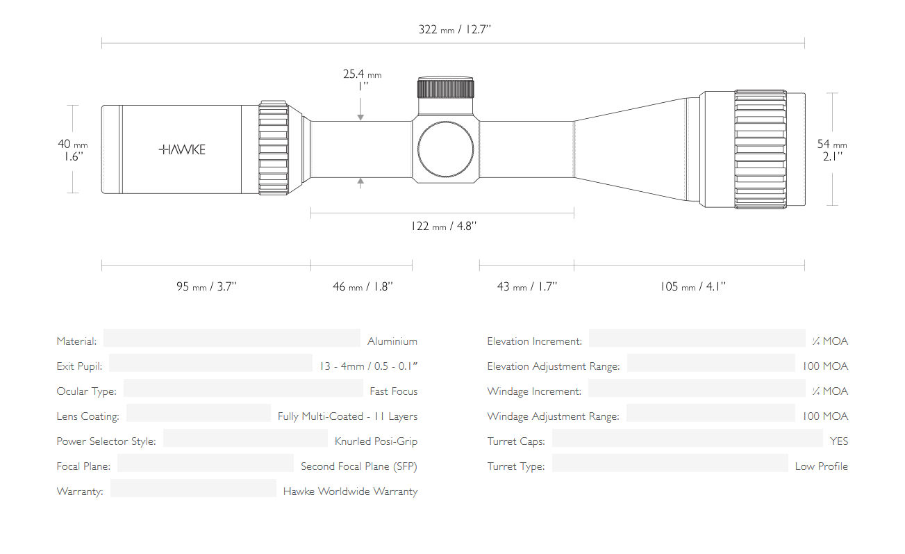 Hawke Vantage 3-9x40 Specification 